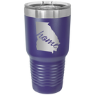 Laser etched purple 30 oz vacuum insulated tumbler with 'Georgia Home' design