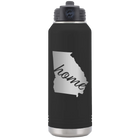 Laser etched black 32 oz vacuum insulated water bottle with 'Georgia Home' design