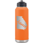 Laser etched orange 32 oz vacuum insulated water bottle with 'Georgia Home' design