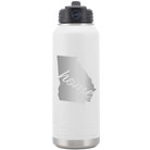 Laser etched white 32 oz vacuum insulated water bottle with 'Georgia Home' design