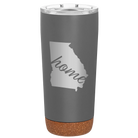 Laser etched storm gray 20 oz vacuum insulated tumbler with 'Georgia Home' design