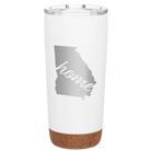 Laser etched white 20 oz vacuum insulated tumbler with 'Georgia Home' design