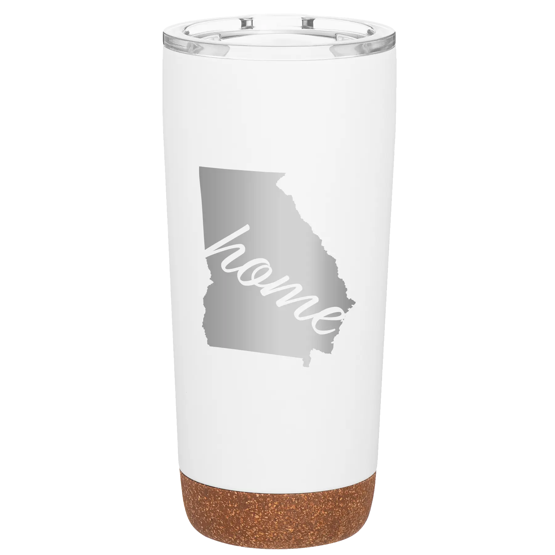 Laser etched white 20 oz vacuum insulated tumbler with 'Georgia Home' design