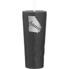Laser etched black 20 oz vacuum insulated tumbler with 'Georgia Home' design