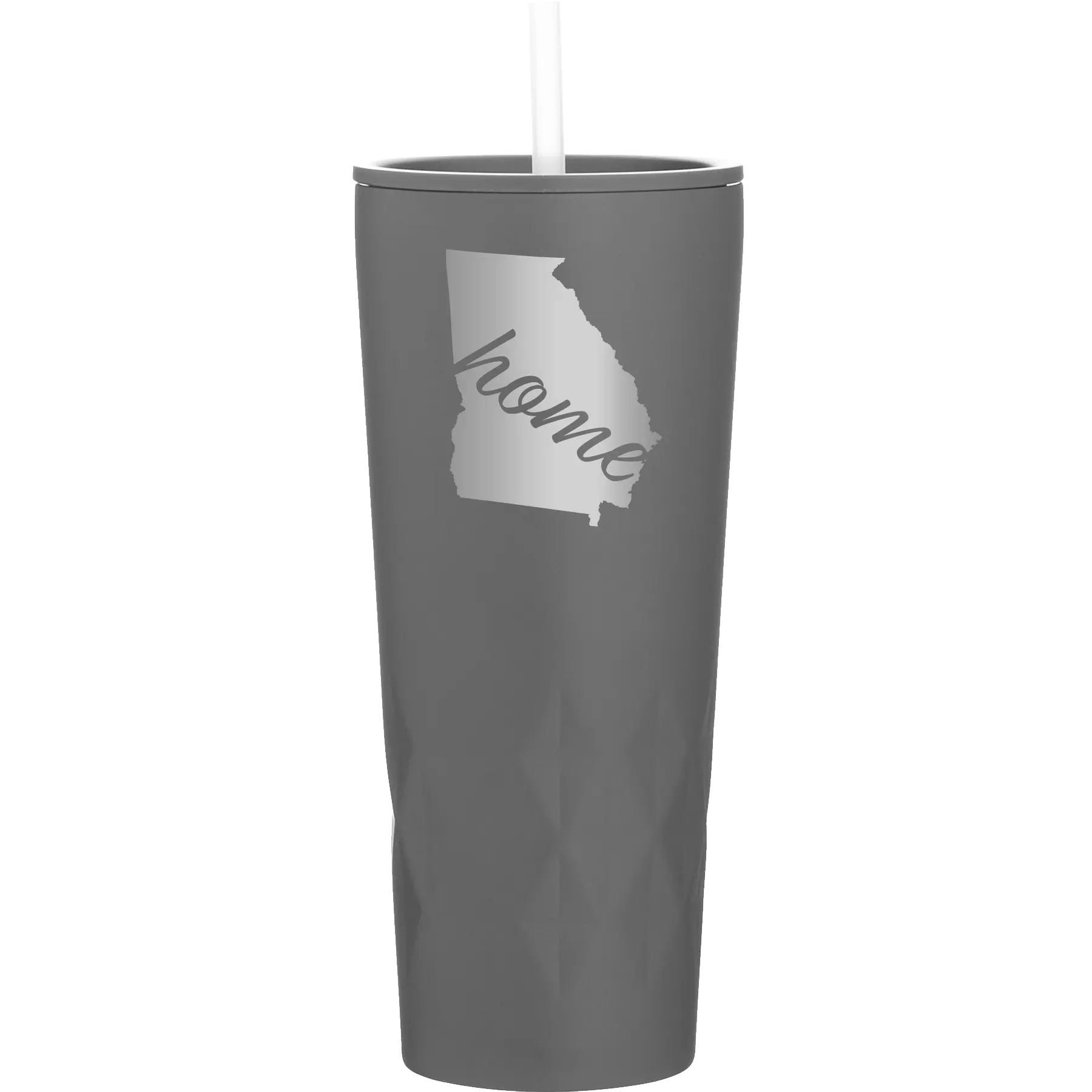Laser etched slate 20 oz vacuum insulated tumbler with 'Georgia Home' design