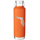 Laser etched orange 24 oz vacuum insulated water bottle with 'Florida Home' design