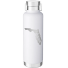 Laser etched white 24 oz vacuum insulated water bottle with 'Florida Home' design