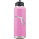 Laser etched light purple 32 oz vacuum insulated water bottle with 'Florida Home' design