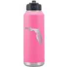 Laser etched pink 32 oz vacuum insulated water bottle with 'Florida Home' design
