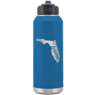 Laser etched royal blue 32 oz vacuum insulated water bottle with 'Florida Home' design
