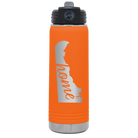 Laser etched orange 20 oz vacuum insulated water bottle with 'Delaware Home' design