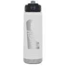 Laser etched white 20 oz vacuum insulated water bottle with 'Delaware Home' design