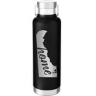 Laser etched black 24 oz vacuum insulated water bottle with 'Delaware Home' design