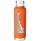 Laser etched orange 24 oz vacuum insulated water bottle with 'Delaware Home' design