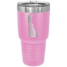 Laser etched light purple 30 oz vacuum insulated tumbler with 'Delaware Home' design