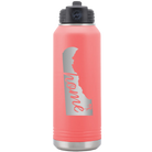 Laser etched coral 32 oz vacuum insulated water bottle with 'Delaware Home' design