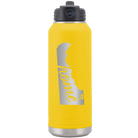 Laser etched yellow 32 oz vacuum insulated water bottle with 'Delaware Home' design