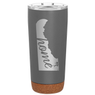Laser etched storm gray 20 oz vacuum insulated tumbler with 'Delaware Home' design