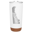 Laser etched white 20 oz vacuum insulated tumbler with 'Delaware Home' design