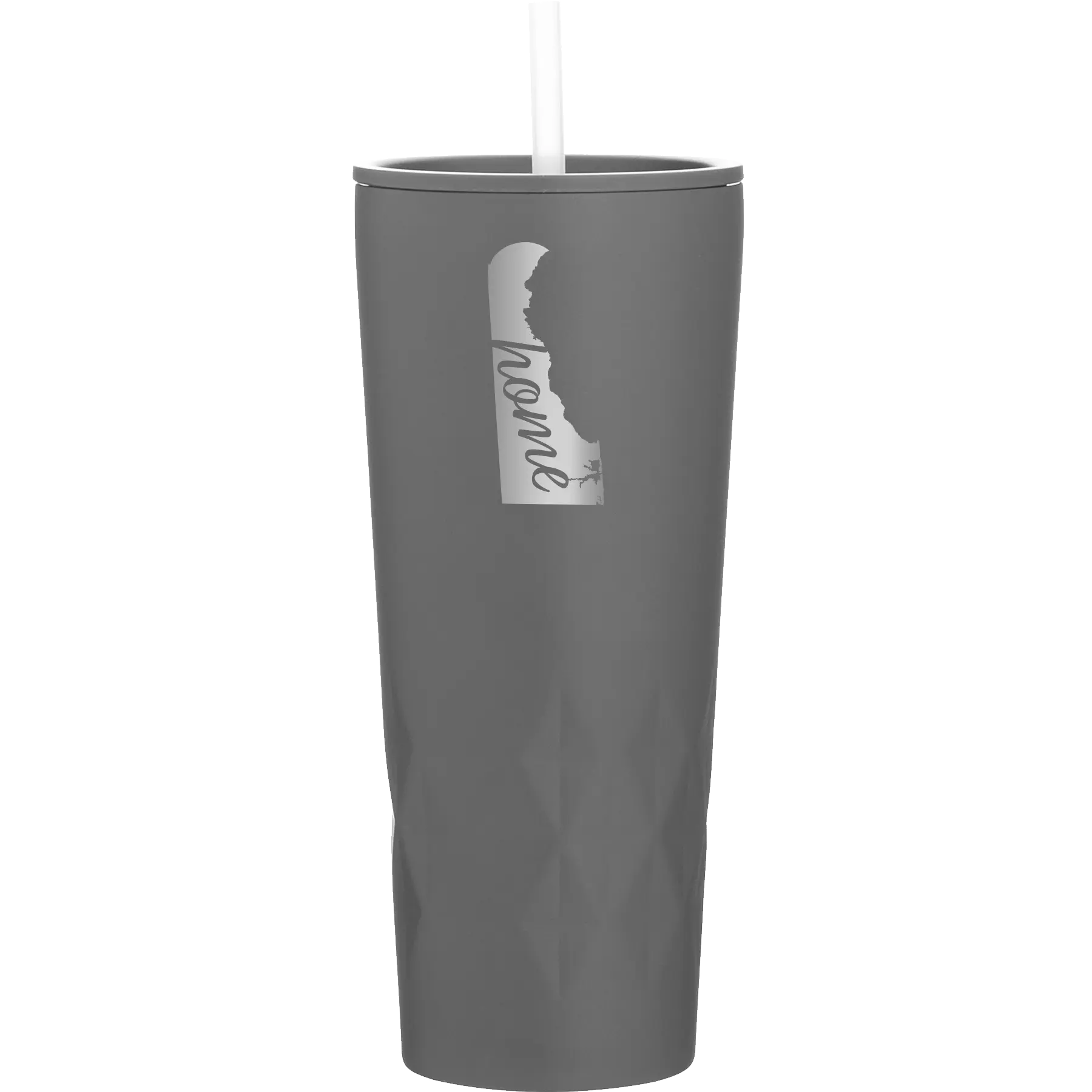 Laser etched slate 20 oz vacuum insulated tumbler with 'Delaware Home' design