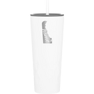 Laser etched white 20 oz vacuum insulated tumbler with 'Delaware Home' design
