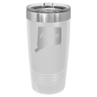 Laser etched white 20 oz vacuum insulated tumbler with 'Connecticut Home' design