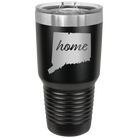 Laser etched black 30 oz vacuum insulated tumbler with 'Connecticut Home' design