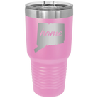 Laser etched light purple 30 oz vacuum insulated tumbler with 'Connecticut Home' design