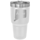 Laser etched white 30 oz vacuum insulated tumbler with 'Connecticut Home' design