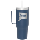 Laser etched constellation 40 oz vacuum insulated tumbler mug with 'Connecticut Home' design