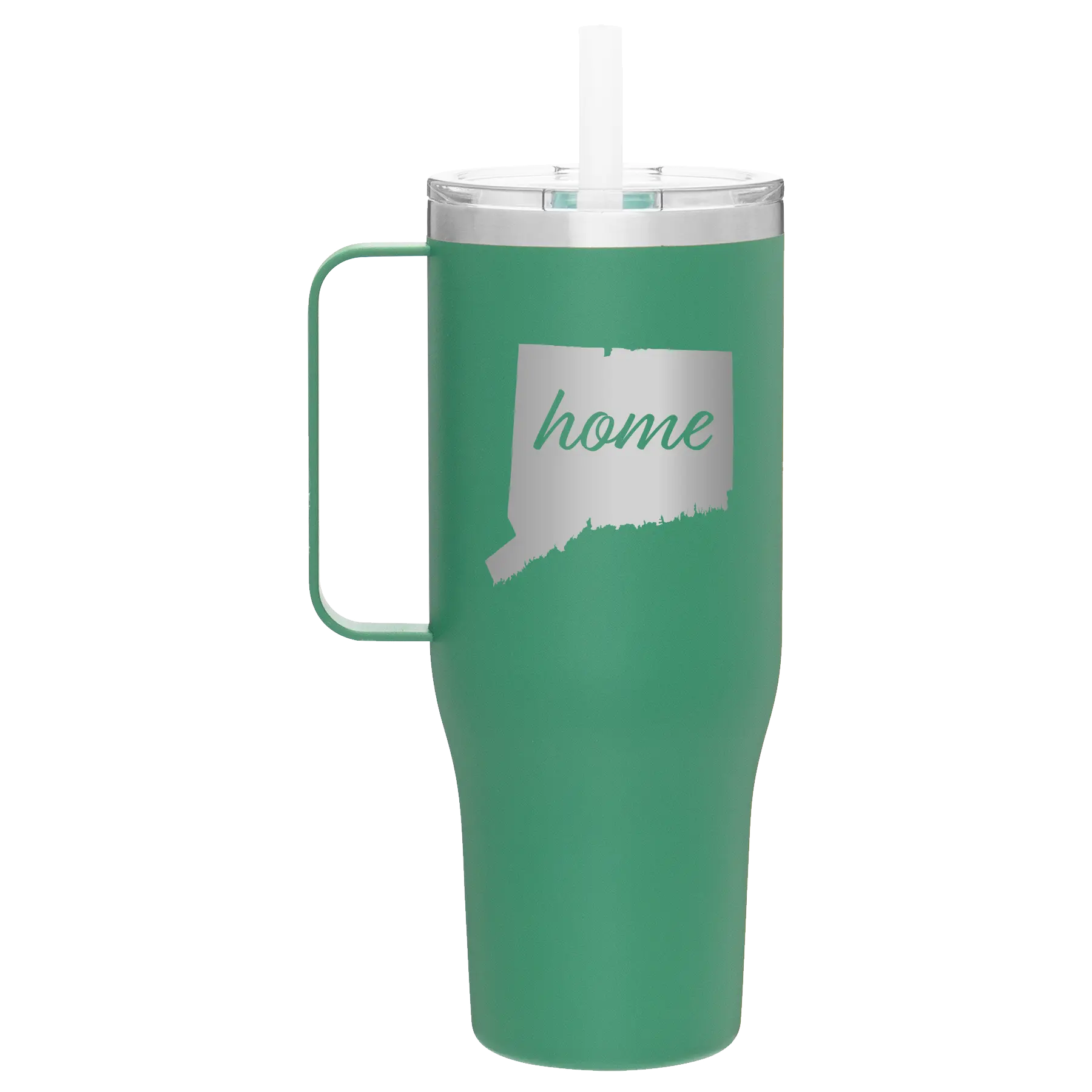 Laser etched forage 40 oz vacuum insulated tumbler mug with 'Connecticut Home' design