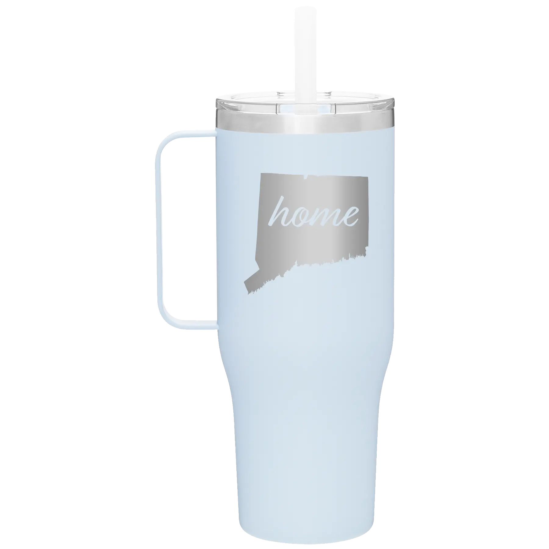 Laser etched landfall 40 oz vacuum insulated tumbler mug with 'Connecticut Home' design