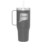 Laser etched slate 40 oz vacuum insulated tumbler mug with 'Connecticut Home' design