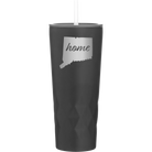 Laser etched black 20 oz vacuum insulated tumbler with 'Connecticut Home' design