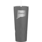 Laser etched slate 20 oz vacuum insulated tumbler with 'Connecticut Home' design