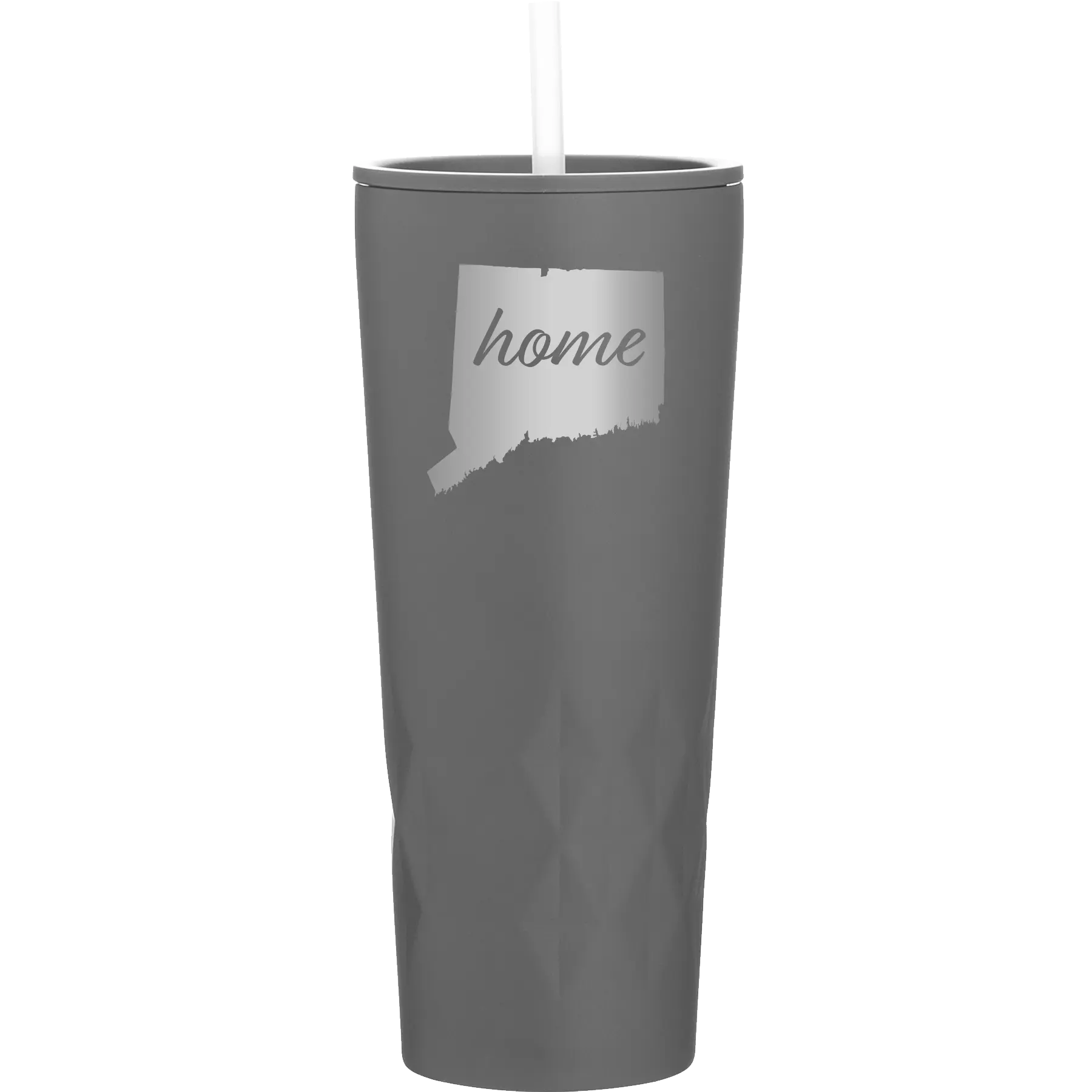 Laser etched slate 20 oz vacuum insulated tumbler with 'Connecticut Home' design