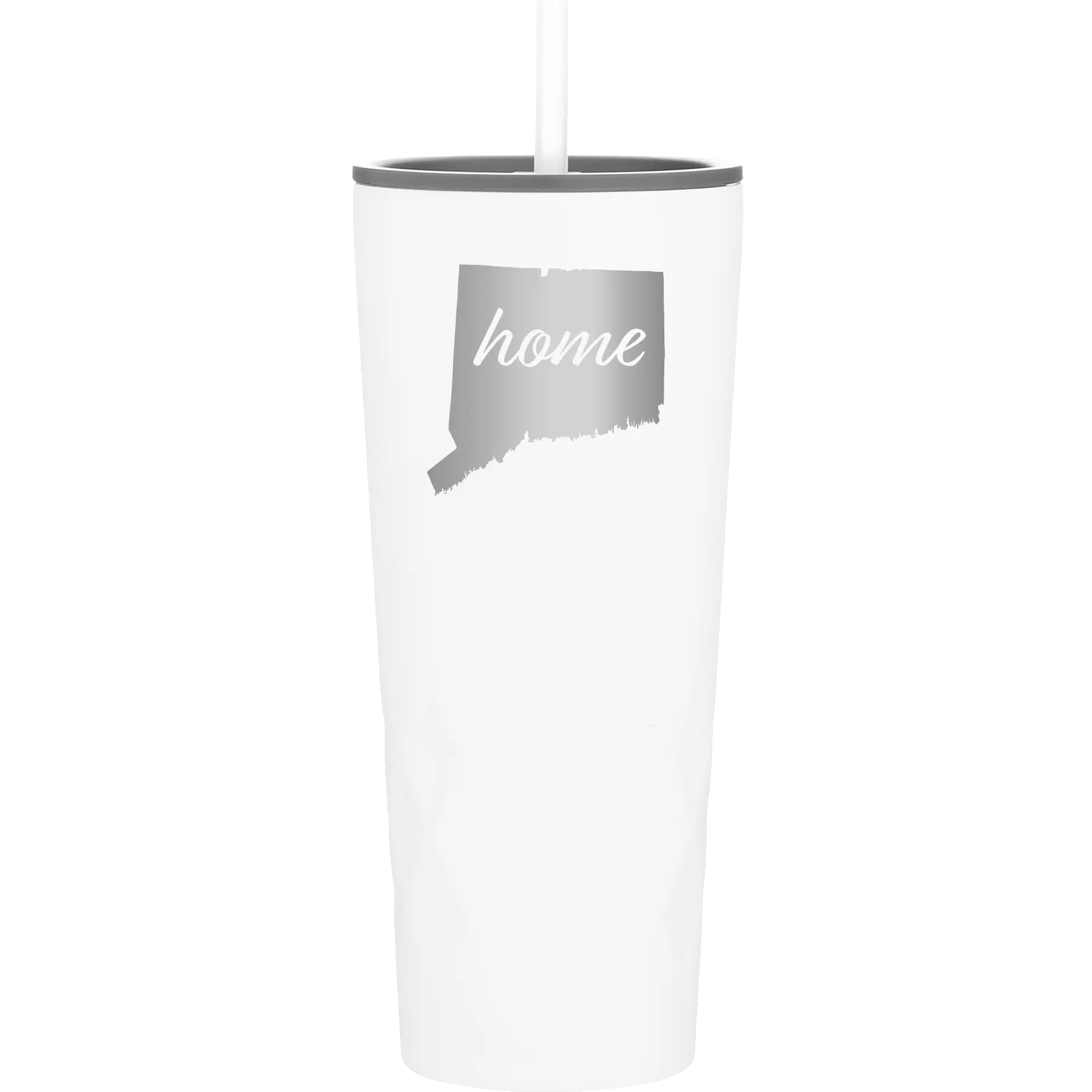 Laser etched white 20 oz vacuum insulated tumbler with 'Connecticut Home' design