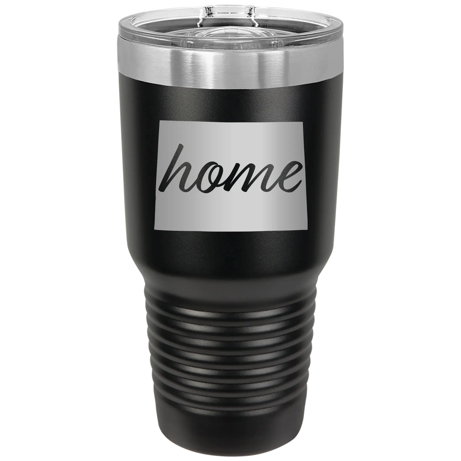 Laser etched black 30 oz vacuum insulated tumbler with 'Colorado Home' design
