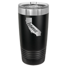 Laser etched black 20 oz vacuum insulated tumbler with 'California Home' design