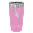 Laser etched light purple 20 oz vacuum insulated tumbler with 'California Home' design