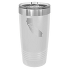 Laser etched white 20 oz vacuum insulated tumbler with 'California Home' design