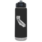 Laser etched black 20 oz vacuum insulated water bottle with 'California Home' design