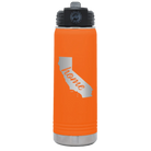 Laser etched orange 20 oz vacuum insulated water bottle with 'California Home' design