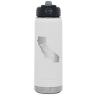 Laser etched white 20 oz vacuum insulated water bottle with 'California Home' design