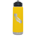 Laser etched yellow 20 oz vacuum insulated water bottle with 'California Home' design