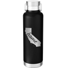 Laser etched black 24 oz vacuum insulated water bottle with 'California Home' design