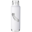 Laser etched white 24 oz vacuum insulated water bottle with 'California Home' design