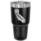 Laser etched black 30 oz vacuum insulated tumbler with 'California Home' design