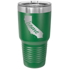Laser etched green 30 oz vacuum insulated tumbler with 'California Home' design