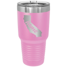 Laser etched light purple 30 oz vacuum insulated tumbler with 'California Home' design